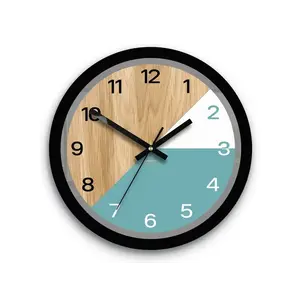 ModernClock Dřevěné nástěnné hodiny Paris 33 cm modré/černé obraz