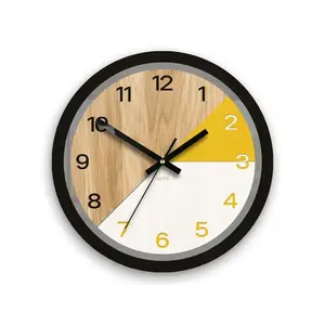 ModernClock Dřevěné nástěnné hodiny Paris 33 cm žluté/černé obraz