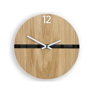 ModernClock Dřevěné nástěnné hodiny Ramzes 33 cm dub přírodní/černé obraz