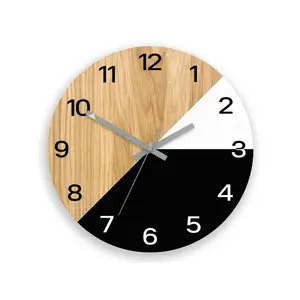 ModernClock Dřevěné nástěnné hodiny Texas 33 cm černé/šedé obraz