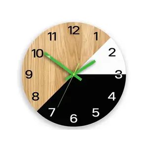 ModernClock Dřevěné nástěnné hodiny Texas 33 cm černé/zelené obraz