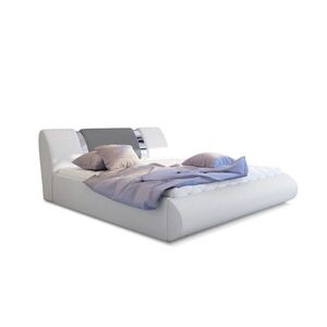 Eltap Dvoulůžková postel Flavio 140x200 eko kůže Soft 17 bílá/Soft 29 šedá obraz