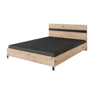 ADRK Dvoulůžková postel se zvedacím roštem Malery 160x200 dub Artisan/černá obraz