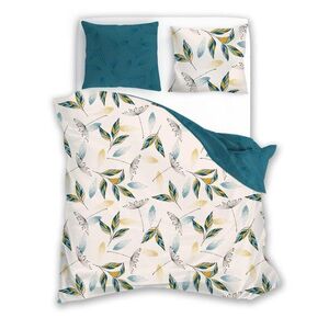 Faro Flanelové povlečení Pure Flannel 006 140x200 cm + 70x90 cm krémové/tyrkysové obraz