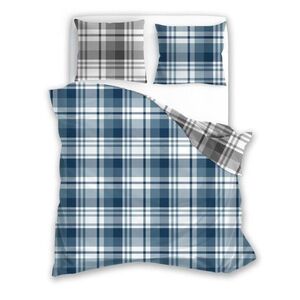 Faro Flanelové povlečení Pure Flannel 010 140x200 cm + 70x90 cm modré/šedé obraz
