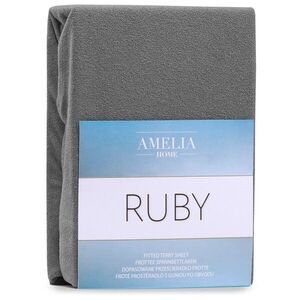 Restilo Froté prostěradlo s gumou AmeliaHome Ruby grafitové, velikost 100-120x200+30 obraz