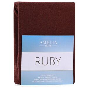 Restilo Froté prostěradlo s gumou AmeliaHome Ruby hnědé, velikost 100-120x200 obraz