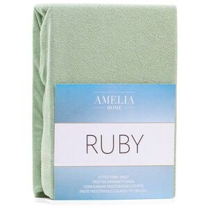 Restilo Froté prostěradlo s gumou AmeliaHome Ruby olivové, velikost 100-120x200+30 obraz
