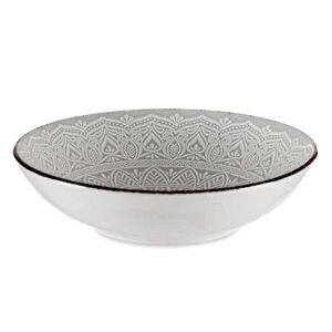 VESSIA Hluboký kameninový talíř MANDALA 20 cm šedý obraz