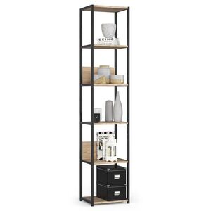 Ak furniture Industriální regál Lamon 40 cm černý/dub sonoma obraz