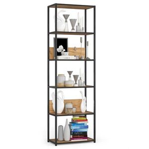 Ak furniture Industriální regál Lamon 60 cm černý/dub craft obraz