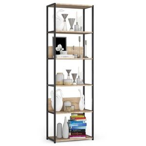 Ak furniture Industriální regál Lamon 60 cm černý/dub sonoma obraz