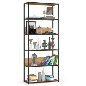 Ak furniture Industriální regál Lamon 80 cm černý/dub craft obraz