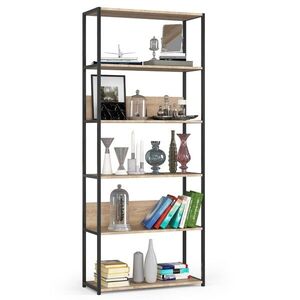 Ak furniture Industriální regál Lamon 80 cm černý/dub sonoma obraz