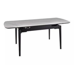Signal Jídelní rozkládací stůl Sento 120/180 cm keramika bílý mramor/černý obraz