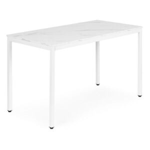 MODERNHOME Jídelní stůl Bridge 120 cm bílý mramor/bílý obraz