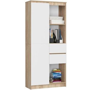 Ak furniture Kancelářská knihovna Rexa dub sonoma/bílá obraz