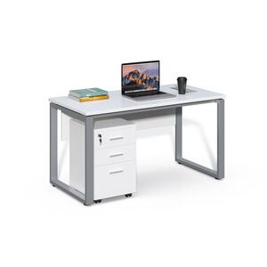 Kancelářský stůl s kontejnerem Houseland Prime Home 02 B 140 cm bílý obraz