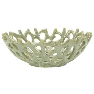 Mauro Ferretti Keramická dekorativní miska Coral 35 cm zelená obraz