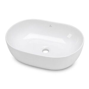Ak furniture Keramické umyvadlo na desku ELIPSE 49 cm lesklé bílé obraz