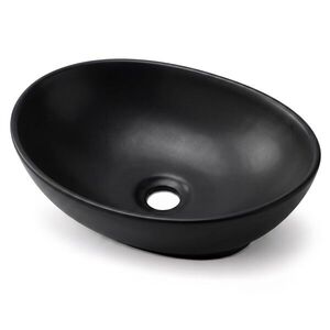 Ak furniture Keramické umyvadlo na desku OVALIS 41 cm matné černé obraz
