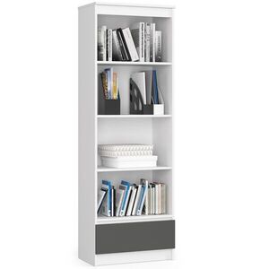 Ak furniture Knihovna R 60 cm bílá/grafitová obraz