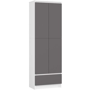 Ak furniture Knihovna R 60 cm CLP bílá/grafitová obraz
