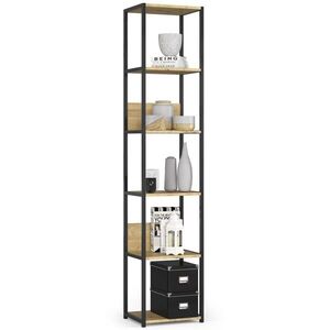 Ak furniture Knihovna Rita s kovovým rámem 40 cm - černá/dub artisan - 6 polic obraz