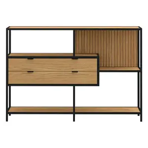 Actona Knihovna Seaford III 114 cm dub divoký/černá obraz