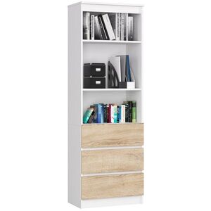 Ak furniture Knihovna Star 60 cm bílá/dub sonoma obraz
