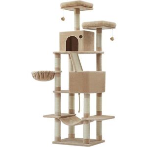 SONGMICS Kočičí škrabadlo Climbery 206 cm hnědé obraz