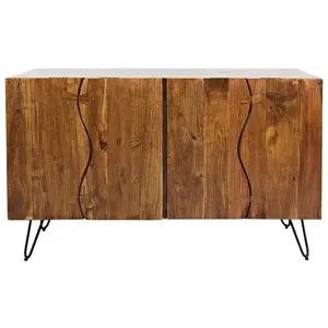 LivinHill Komoda Avola 137 cm z masivu černá/ořech obraz