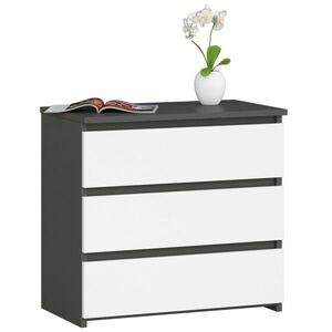 Ak furniture Komoda CL3 60 cm grafitově šedá/bílá obraz