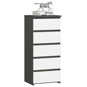 Ak furniture Komoda CL5 40 cm grafitově šedá/bílá obraz