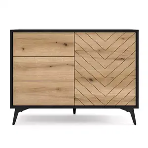 Piaski Komoda Diamond KSZ 104 cm dub evoke/černá obraz