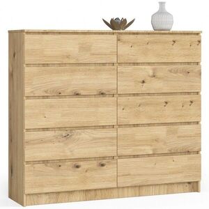 Ak furniture Komoda Kuba 140 cm 10 šuplíků dub artisan obraz