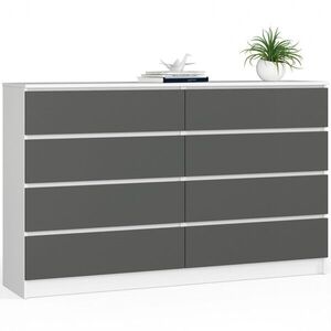 Ak furniture Komoda Kuba 160 cm 8 šuplíků bílá/grafitová obraz