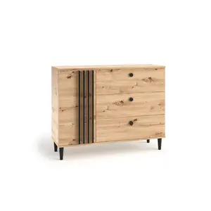 ADRK Komoda Liva 120 cm dub Artisan/černá obraz