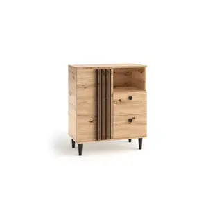 ADRK Komoda Liva 80 cm dub Artisan/černá obraz
