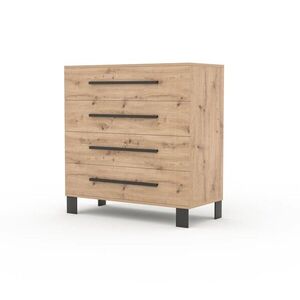 ADRK Komoda Malery 92 cm černá/dub Artisan obraz