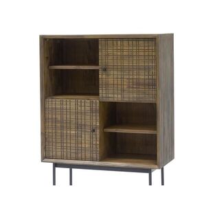LivinHill Komoda Maze 85 cm z masivu hnědá/černá obraz