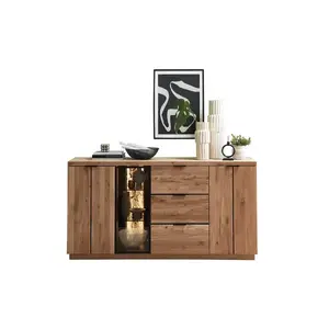Szynaka Komoda Napoli 20 s LED osvětlením 180 cm z masivu dub Bianco obraz
