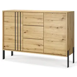 ADRK Komoda Nexa 120 cm černá/dub Artisan obraz