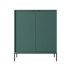Piaski Komoda Nova 104 cm zelená/černé úchytky a černý rám obraz