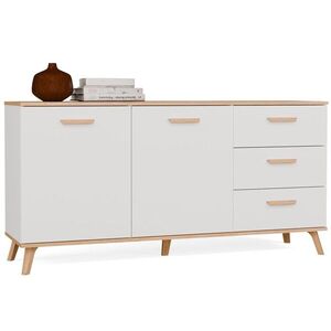 TP Living Komoda Olympo 2D3S 150 cm bílá/dub Artisan obraz