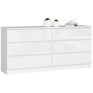 Ak furniture Komoda Rollo V 160 cm bílá lesklá obraz