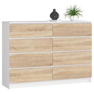 Ak furniture Komoda Rollo X 140 cm bílá/dub sonoma obraz