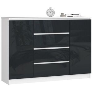 Ak furniture Komoda Rollo Z 140 cm grafit lesk/bílá obraz