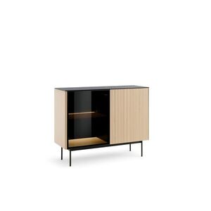 Piaski Komoda s LED osvětlením Orta 107 cm černá/dub Vicenza obraz