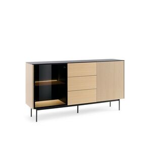 Piaski Komoda s LED osvětlením Orta 157 cm černá/dub Vicenza obraz